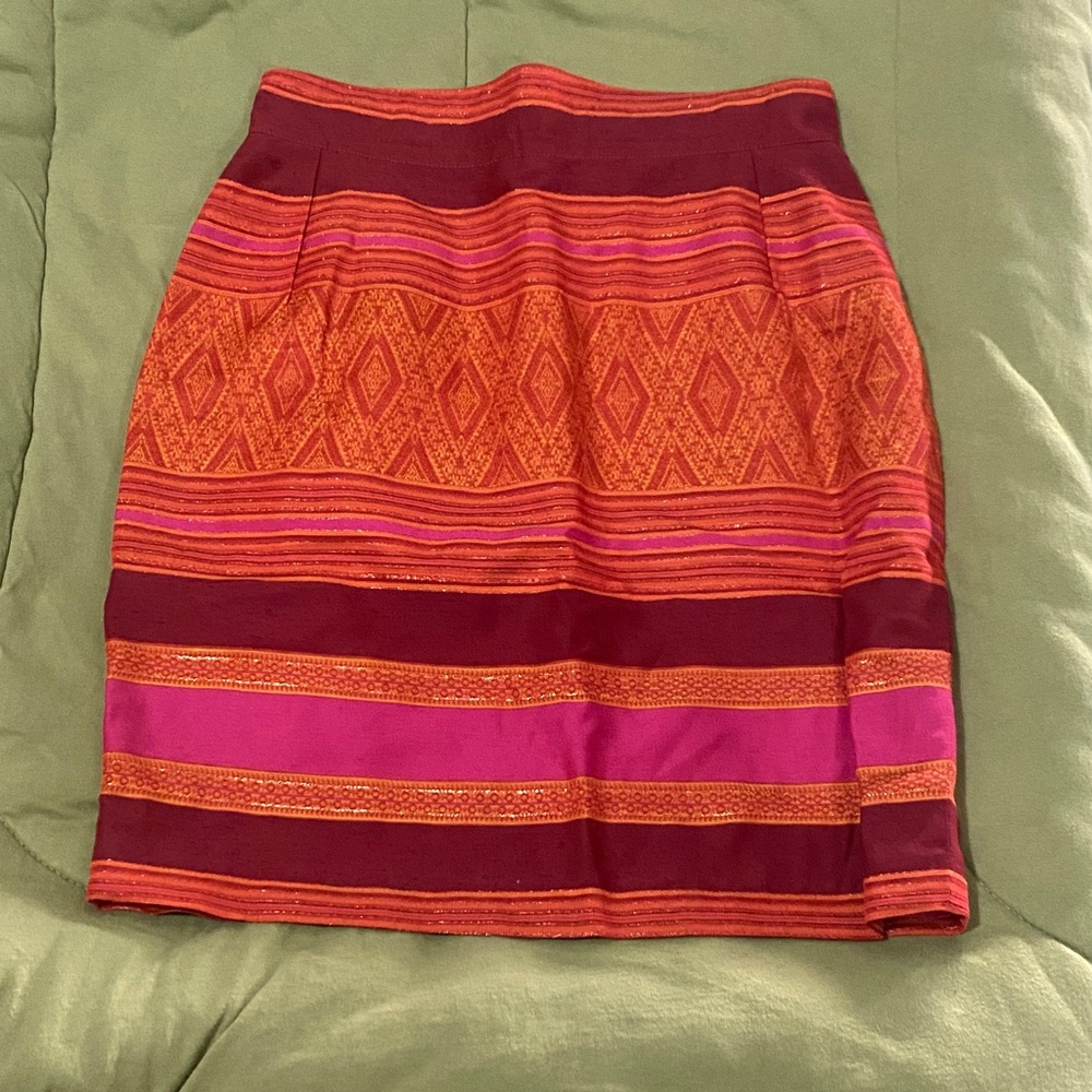 Vertigo Paris Red and Pink Pencil Skirt